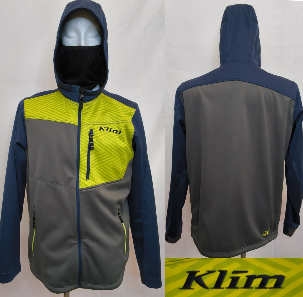 Klim Transition Hoodie Men's L Neon Yellow/Gray Snow Mobile Stretchy #W4986